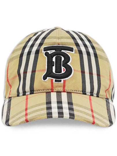 TB Logo Monogram Motif Vintage Check Ball Cap Beige - BURBERRY - BALAAN 2