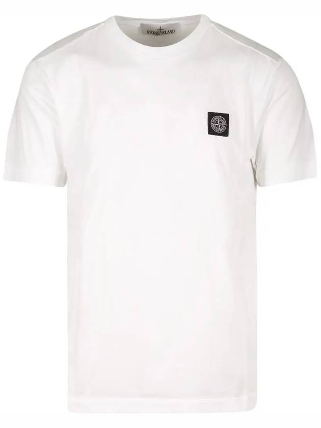 Logo Patch Short Sleeves T-Shirt White - STONE ISLAND - BALAAN 3