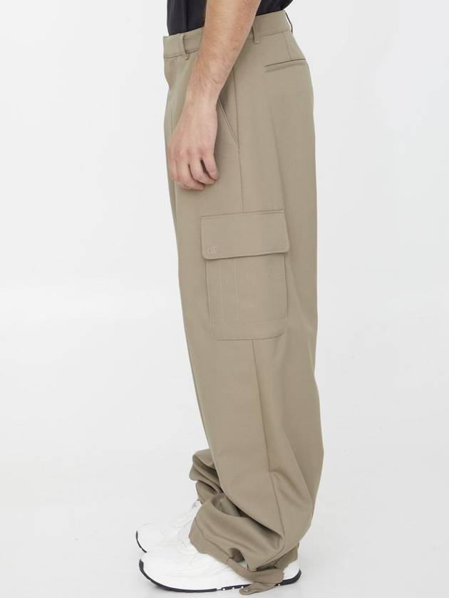 OW EMB Drill Cargo Pants OMCF037F23FAB004 6161 BEIGE BEIGE B0170476430 - OFF WHITE - BALAAN 4