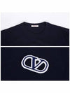 V Logo Short Sleeve T-Shirt  Navy - VALENTINO - BALAAN 6