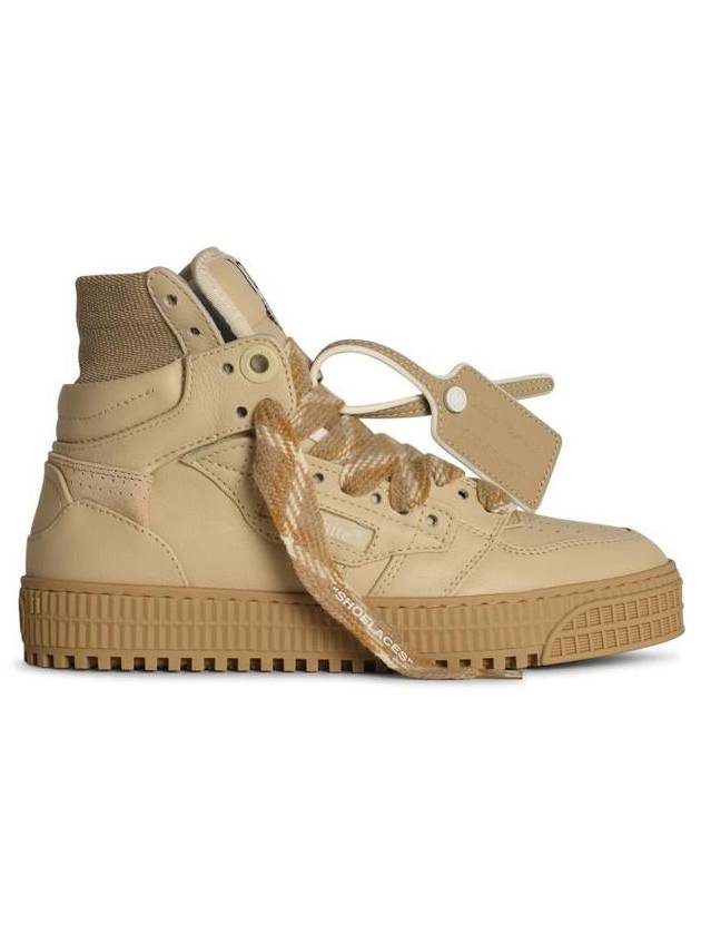 Off-White '3 Off Court' Beige Leather Blend Sneakers - OFF WHITE - BALAAN 1