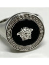 Men's Enamel Medusa Ring Silver - VERSACE - BALAAN 7