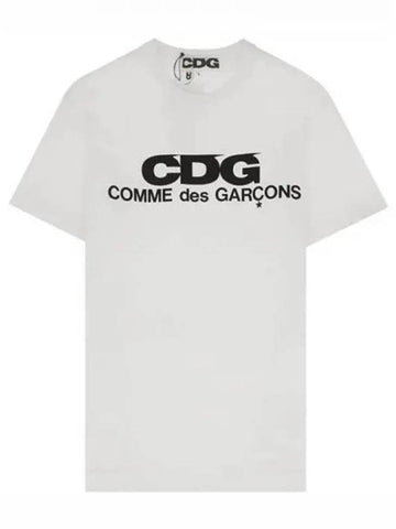 SZ T005 051 2 CDG Logo Round Short Sleeve T Shirt White Men s TEO 270380 - COMME DES GARCONS - BALAAN 1