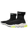 Speed ​​Cuffed Logo High Top Sneakers Neon Yellow Black - BALENCIAGA - BALAAN 6