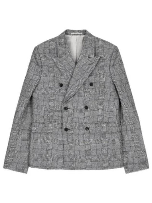 Wavy check suit jacket black blazer - KENZO - BALAAN 1