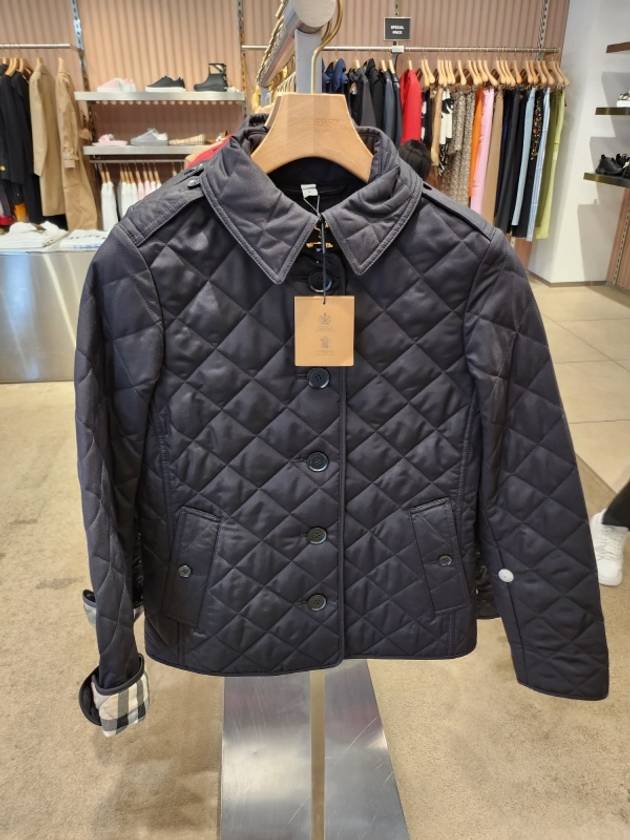 Frankby Diamond Quilted Jacket Black - BURBERRY - BALAAN 5