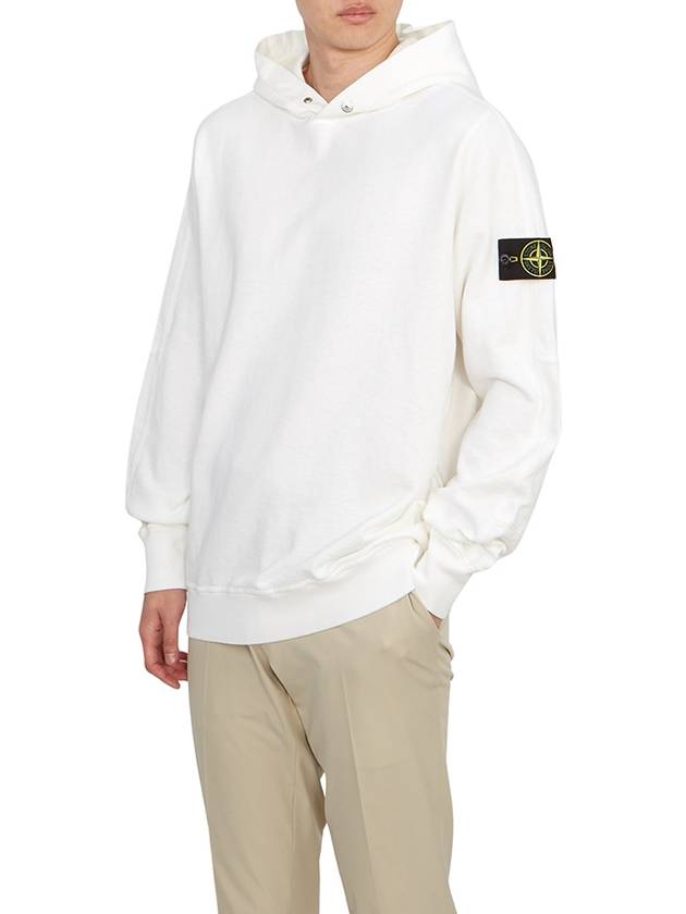 Compass Badge Cotton Hoodie White - STONE ISLAND - BALAAN 5