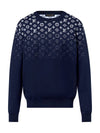 Gradient cotton crewneck knit navy blue 1AFQAF - LOUIS VUITTON - BALAAN 1