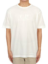 Piquet Waffle Logo Short Sleeve T-Shirt White - CP COMPANY - BALAAN 1