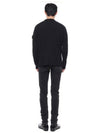 Wappen Patch Crew Neck Cotton Knit Top Black - STONE ISLAND - BALAAN 6