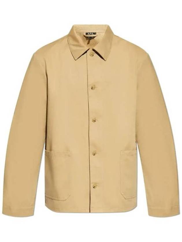 Kerlouan Logo Twill Shirt Jacket Beige - A.P.C. - BALAAN 2