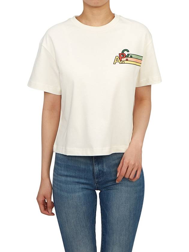 Embroidery Logo Short Sleeve T-Shirt White - A.P.C. - BALAAN 7