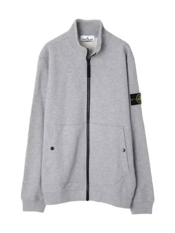 Brushed cotton fleece zip up sweatshirt regular fit men - STONE ISLAND - BALAAN 1