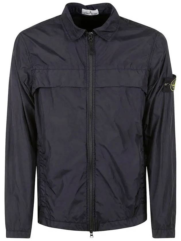 Tela Mock Neck Zip-up Jacket Navy - STONE ISLAND - BALAAN 2