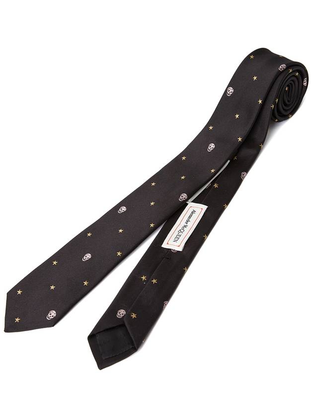 All Over Skull Silk Tie Black - ALEXANDER MCQUEEN - BALAAN 5