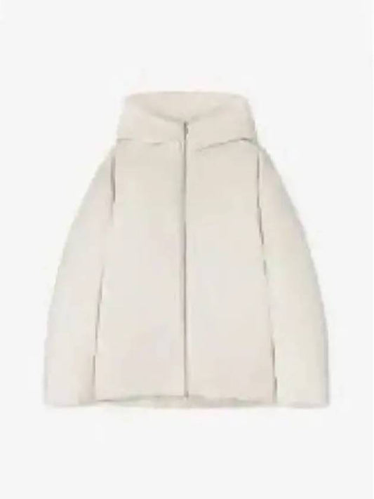 Zipper Hood Padded Down Jacket White - JIL SANDER - BALAAN 2