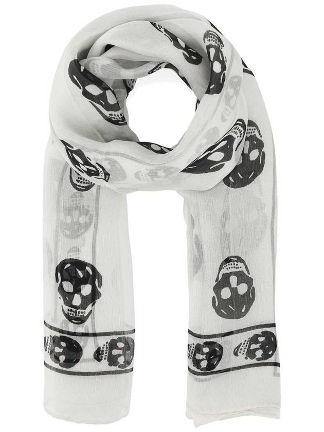 Skull Print Scarf Ivory - ALEXANDER MCQUEEN - BALAAN 2