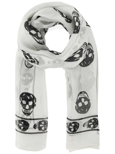 Skull Print Scarf Ivory - ALEXANDER MCQUEEN - BALAAN 2