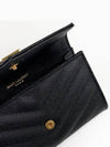 Monogram Envelope Small Half Wallet Black Gold - SAINT LAURENT - BALAAN 7