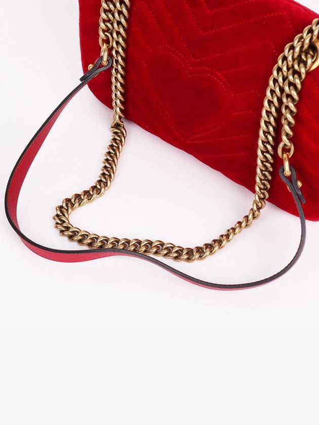 GG Marmont suede small chain bag 443497 - GUCCI - BALAAN 6