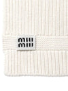 Intarsia Logo Wool Cashmere Muffler White - MIU MIU - BALAAN 3