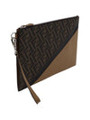 Men's Diagonal Flat Pouch Clutch Bag Brown - FENDI - BALAAN 4