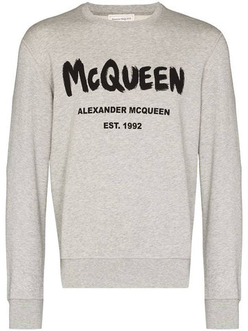 Graffiti Logo Sweatshirt Grey - ALEXANDER MCQUEEN - BALAAN 1