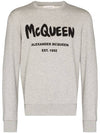 Graffiti Logo Sweatshirt Grey - ALEXANDER MCQUEEN - BALAAN 1