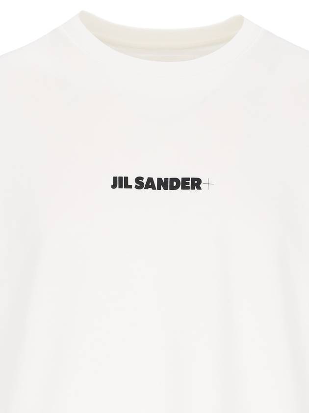 Logo Print Crew Neck Short Sleeve T-shirt Porcelain - JIL SANDER - BALAAN 4