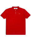 Red Heart Wappen Polo Shirt Red - COMME DES GARCONS - BALAAN 3