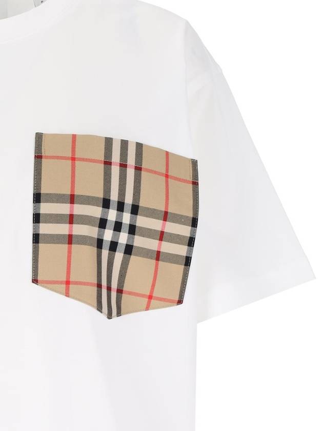 Check Pocket Crew Neck Cotton Short Sleeve T-Shirt White - BURBERRY - BALAAN 4