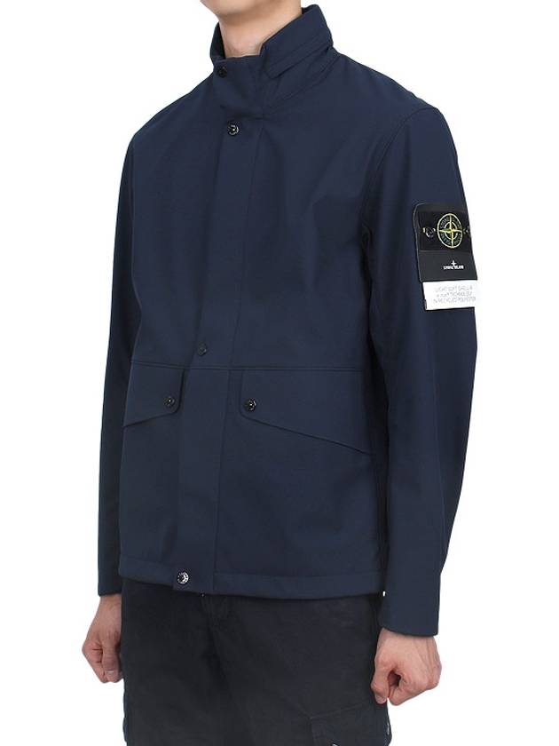 Logo Light Soft Shell Jacket Navy - STONE ISLAND - BALAAN 5