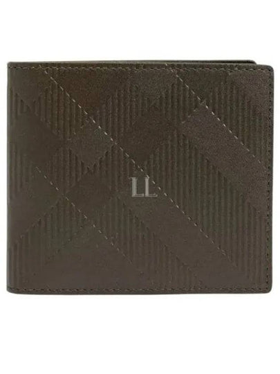 Check Foldable Half Wallet Green - BURBERRY - BALAAN 2