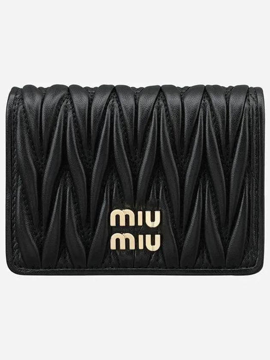 Matelasse Nappa Leather Card Wallet Black - MIU MIU - BALAAN 2