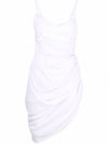 La Robe Saudade Asymmetric Draped Midi Dress White - JACQUEMUS - BALAAN 1