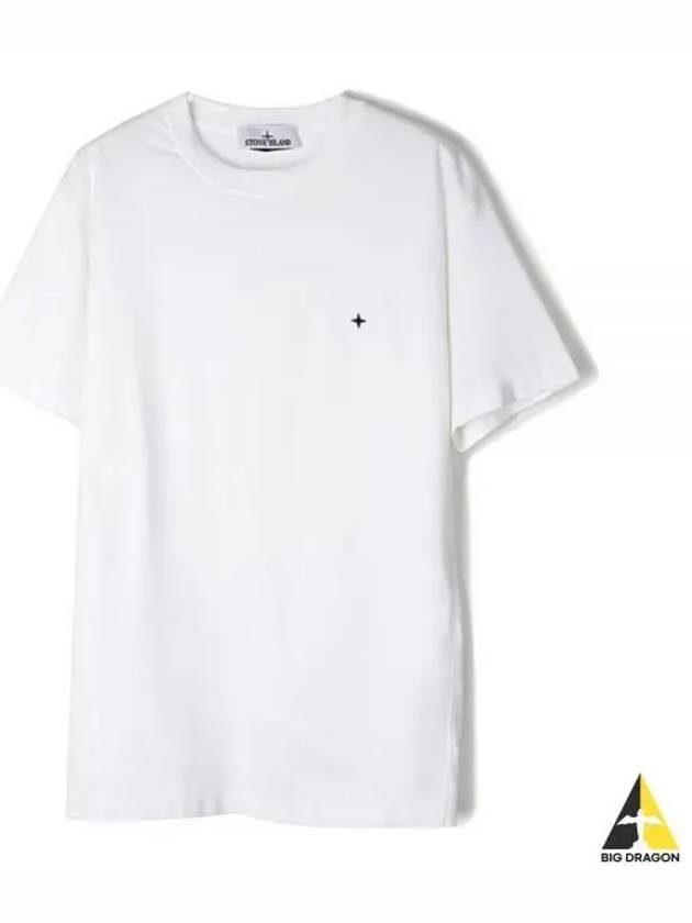 Men's Stellina Short Sleeve T-Shirt White - STONE ISLAND - BALAAN 2