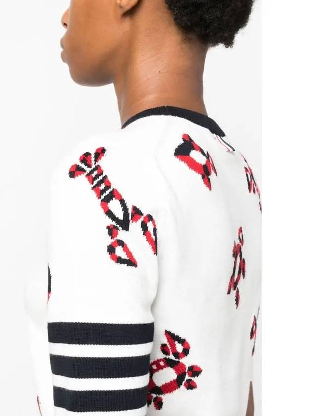 Women's 4 Bar Intarsia Knit Top White - THOM BROWNE - BALAAN 4