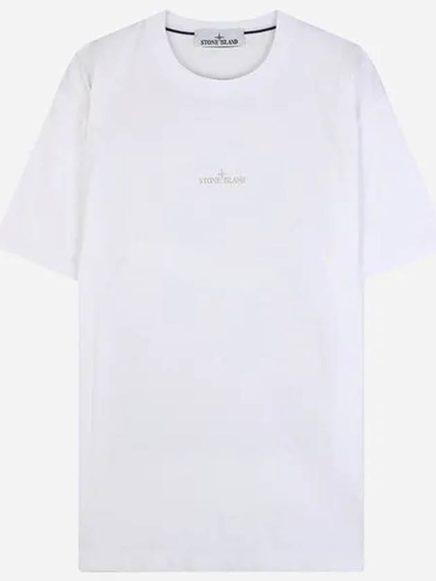 Logo Print Short Sleeve T-Shirt White - STONE ISLAND - BALAAN 2