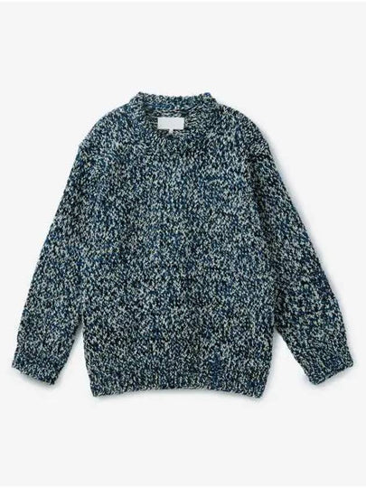 Men's Mouline Effect Wool Blend Knit Top Blue - MAISON MARGIELA - BALAAN 2