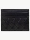 Intrecciato Leather Card Wallet Black - BOTTEGA VENETA - BALAAN 2