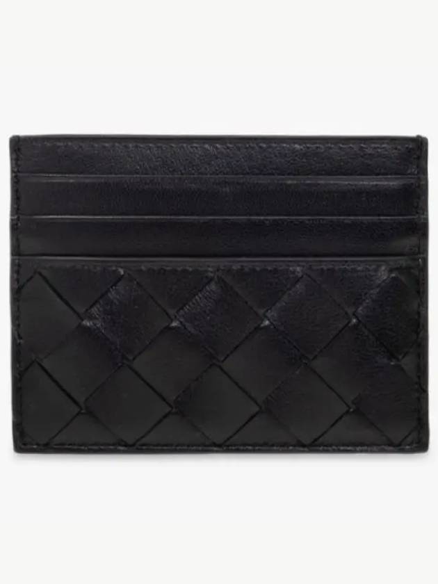 Intrecciato Leather Card Wallet Black - BOTTEGA VENETA - BALAAN 2