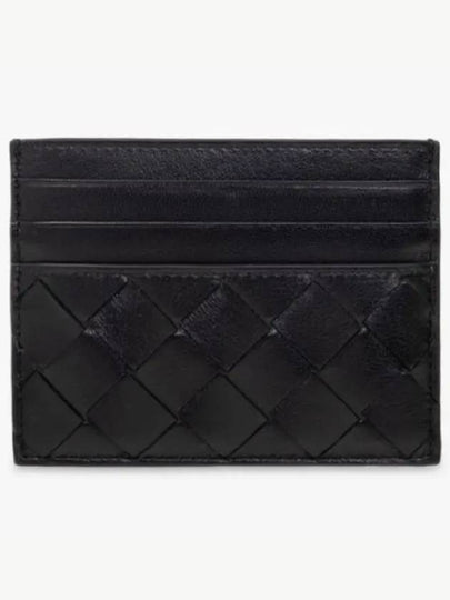 Intrecciato Leather Card Wallet Black - BOTTEGA VENETA - BALAAN 2