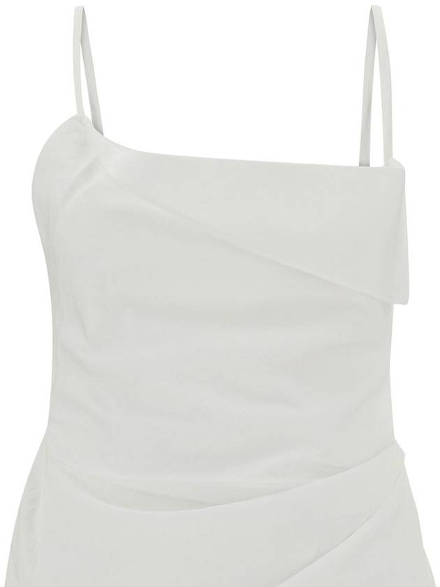 La Robe Saudade Asymmetric Draped Midi Dress White - JACQUEMUS - BALAAN 4