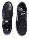 Downtown Triangle Logo Leather Low Top Sneakers Black - PRADA - BALAAN 2