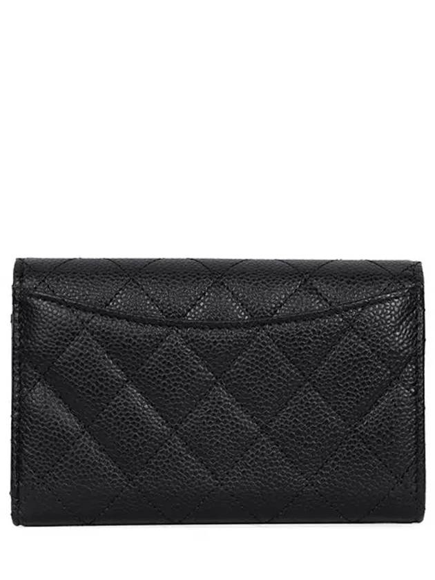 Classic Flap Caviar Gold Hardware Medium Wallet Black - CHANEL - BALAAN 3