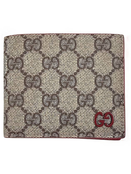 Logo GG Supreme Canvas Half Wallet Beige - GUCCI - BALAAN 2