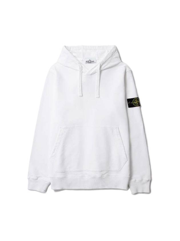 Wappen Patch Brushed Cotton Fleece Hoodie White - STONE ISLAND - BALAAN 2