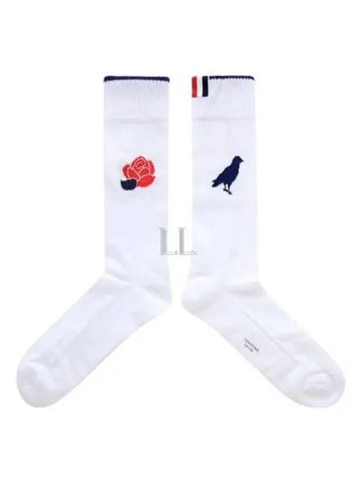 Rose Raven Socks White - THOM BROWNE - BALAAN 2