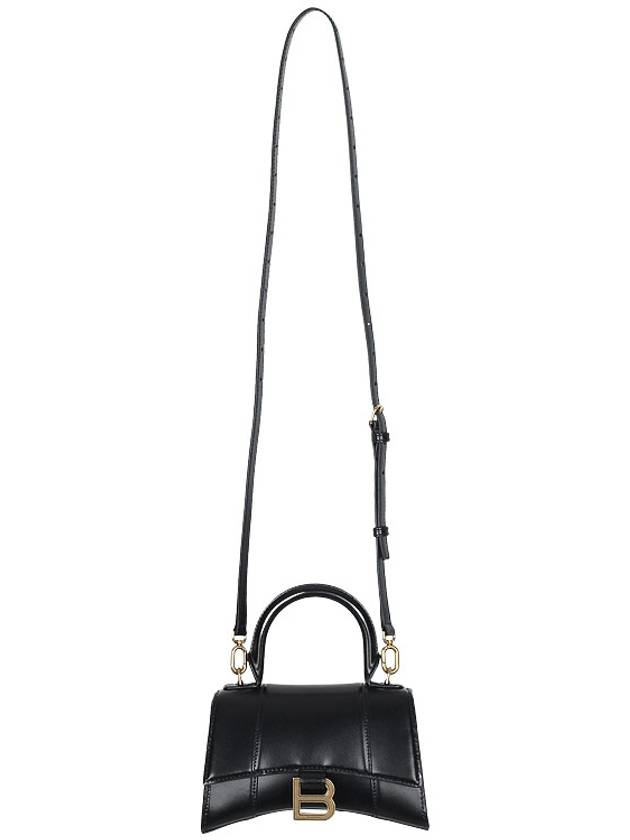 Hourglass XS Glossy Calfskin Tote Bag Black - BALENCIAGA - BALAAN 4