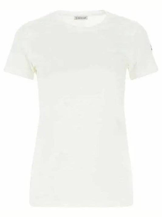 Cotton Logo Patch Short Sleeve T-Shirt White - MONCLER - BALAAN 2